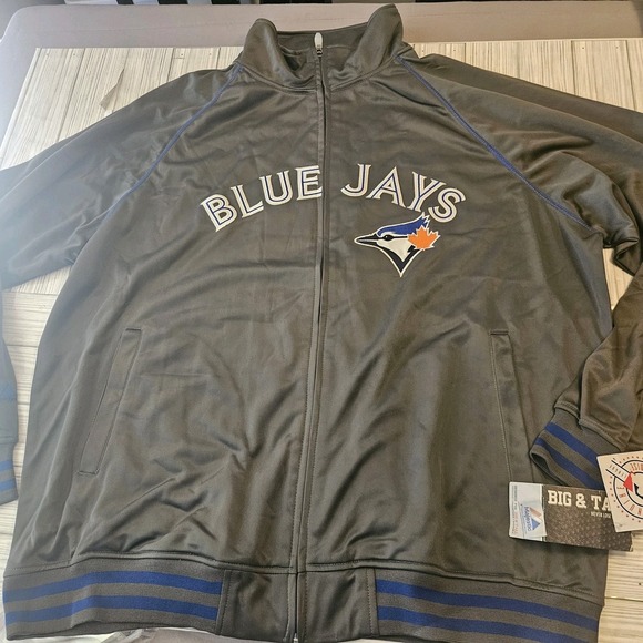 Toronto Blue Jays Jacket Mens 2XL Gray MLB Baseball Big & Tall‎ Majestic Zip Up - Picture 3 of 7